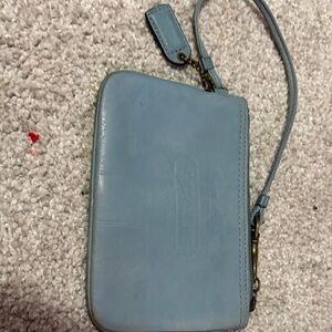 Coach Gray Leather Wristlet